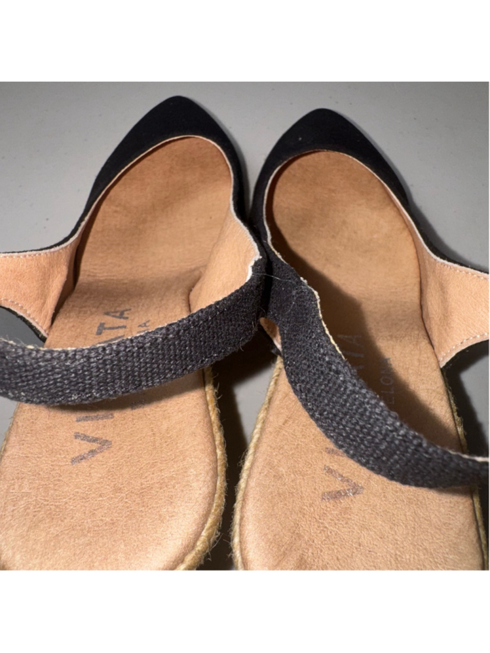 Women's Viscata Palomera Espadrille Wedge Sandals Size EU 37/US 6.5 Black Beige - Picture 8 of 13